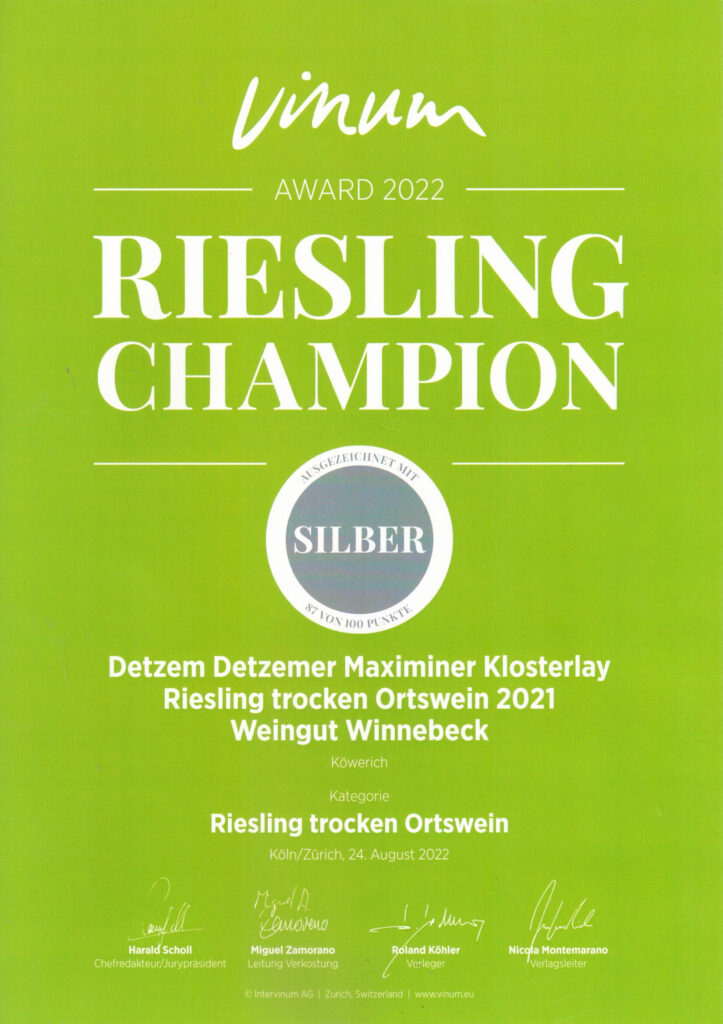 Vinum-Riesling-Champion-Detzem-trocken-Silber-Award-2022