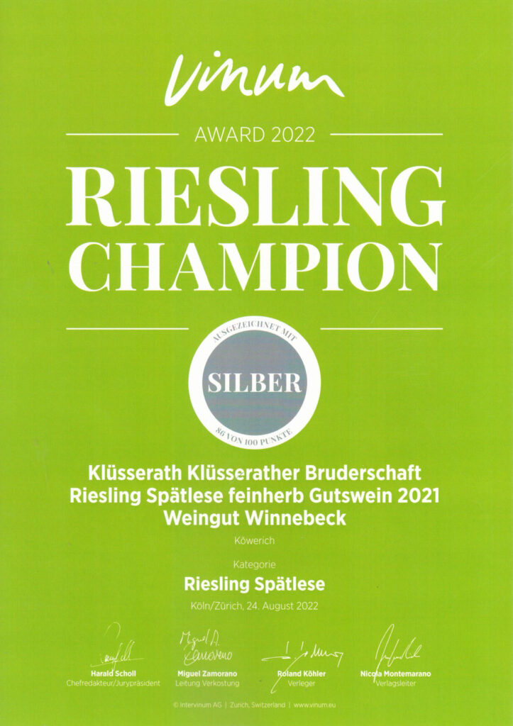Vinum-Riesling-Champion-Spätlese-feinherb-Silber-Award-2022