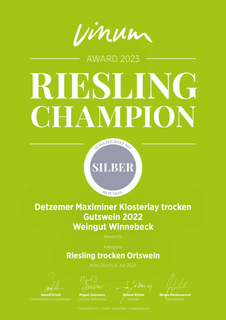 Vinum_Detzemer_Maximiner_Klosterlay_Riesling_trocken_Silber_Award_2023